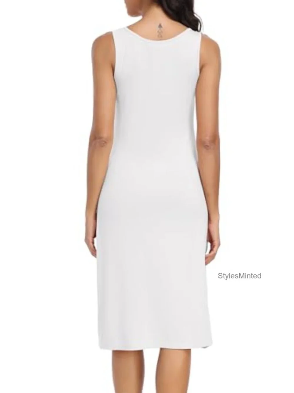 Women's Full Slip Under Dress Long Wide Straps Sleeveless Tank Nightgown 95%